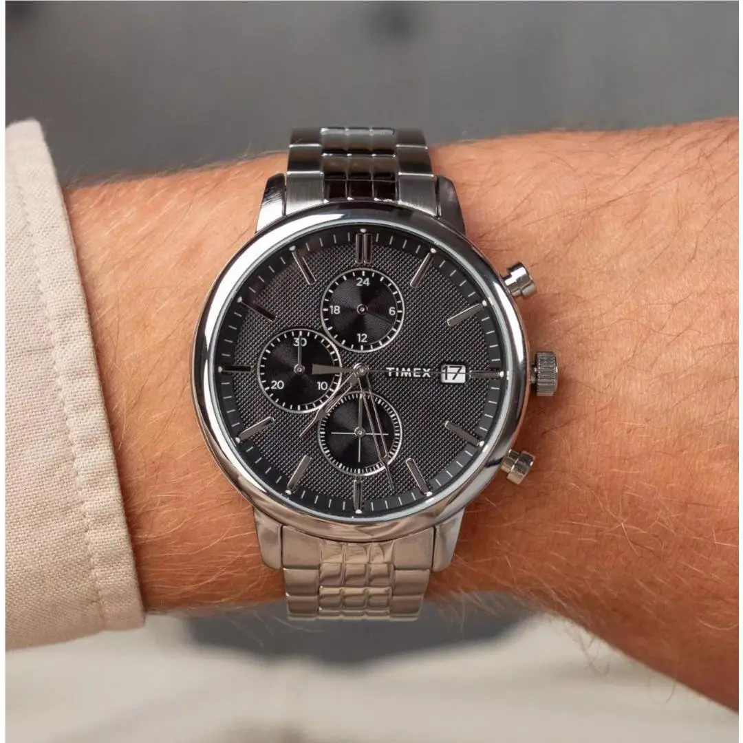 Timex Chicago Chronograph Quartz Black Dial Men`s Watch TW2V01600