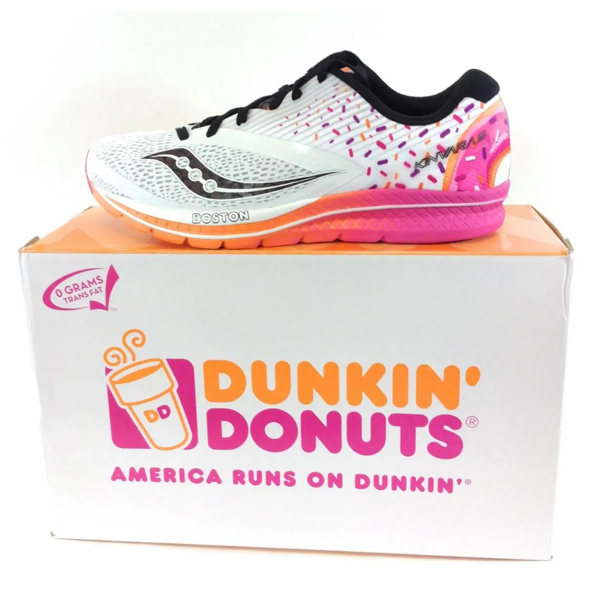 Womens Saucony Kinvara 9 Dunkin` Donuts S10418-18 Boston Sneakers Shoes - White