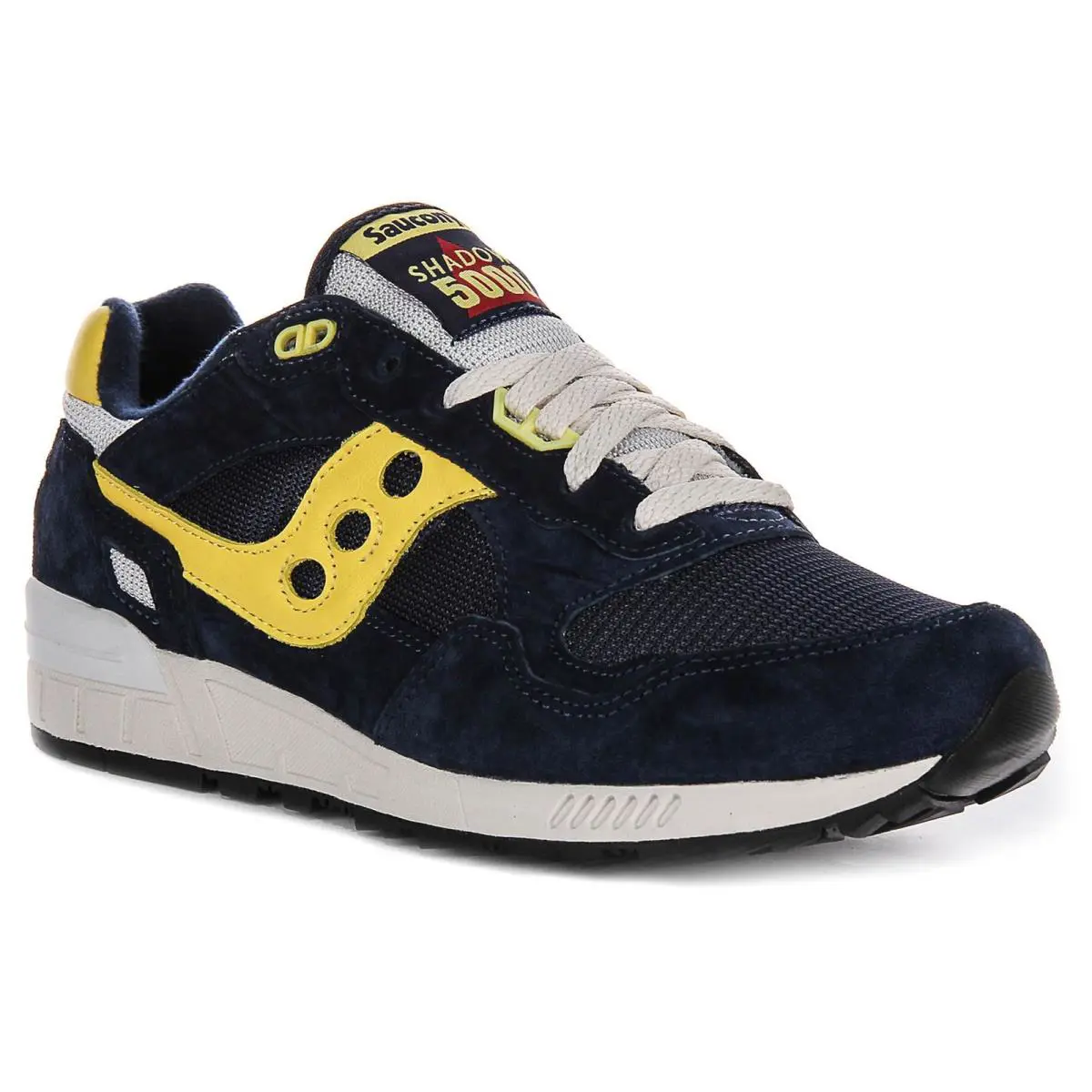 Saucony Shadow Lace Up Suede Mesh Mens Sneakers In Navy Yellow US 8 - 13