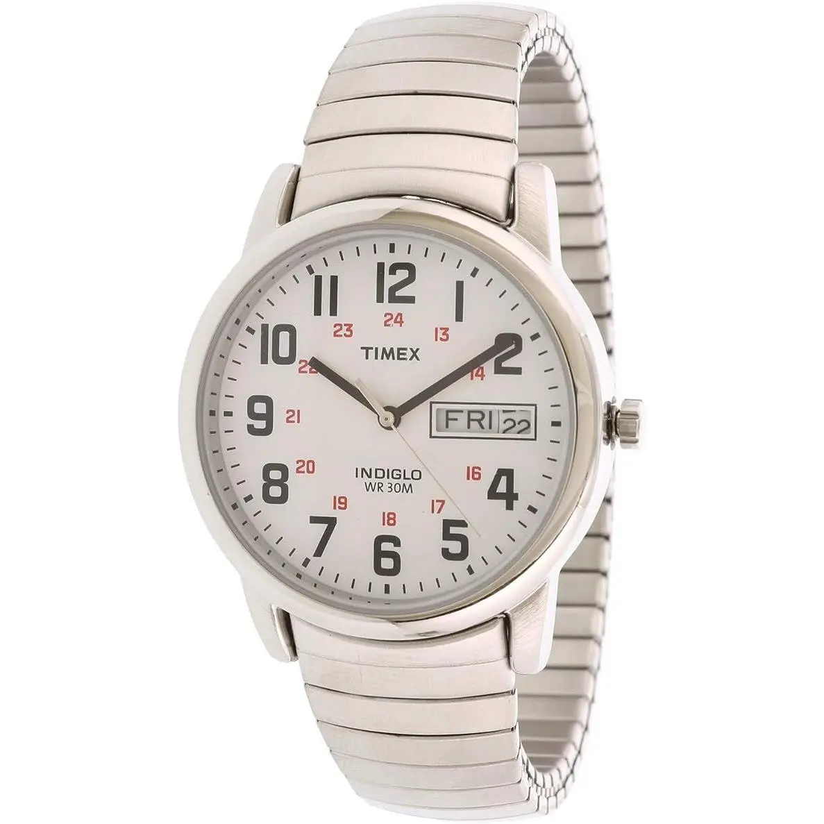 T2N091 Men`s Easy Reader Silver Stainless Steel Expansion Band Watch by Timex