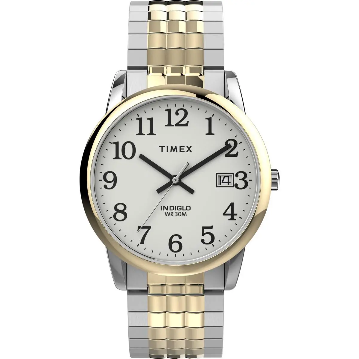 Timex Men`s Easy Reader Quartz Movement with Date Two Tone Stainless Steel Stra