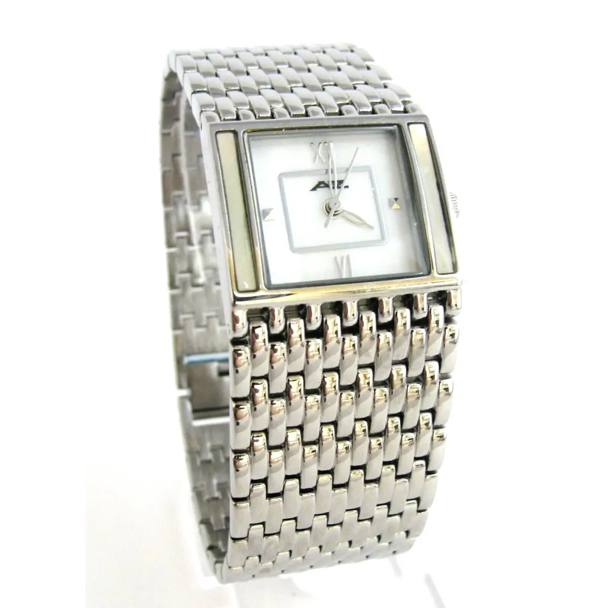 A II Z BY  White Mop Dial Silver Tone Stainless Steel Band Watch V0V691 by Timex