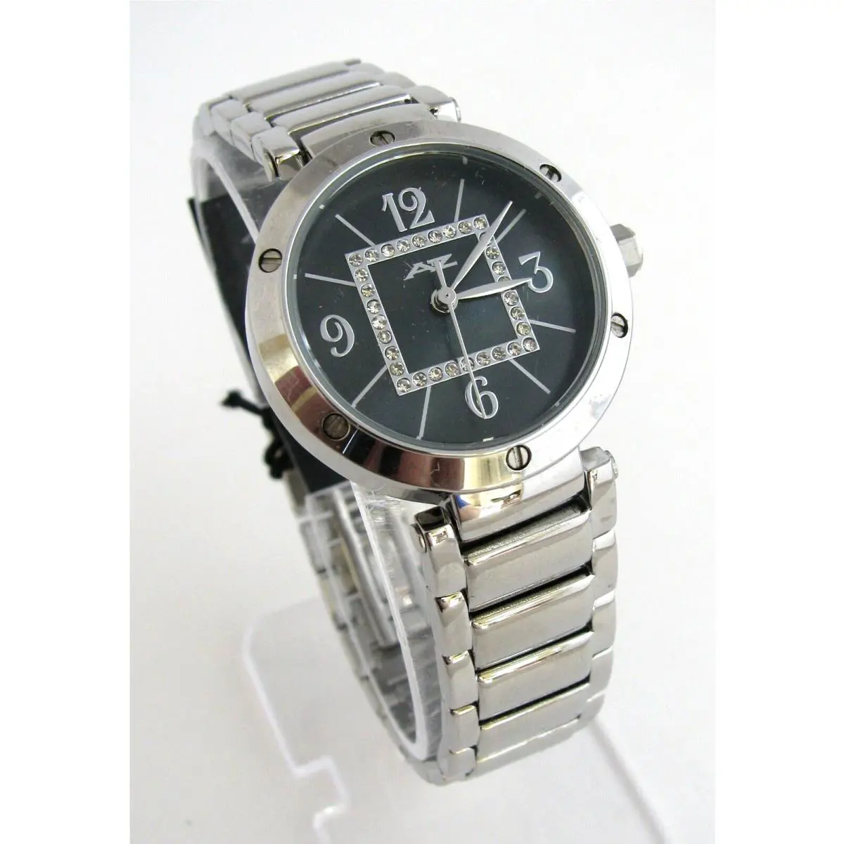 A II Z  Black Mop Dial Crystals Silver Tone S/steal Watch -V0V694 by Timex