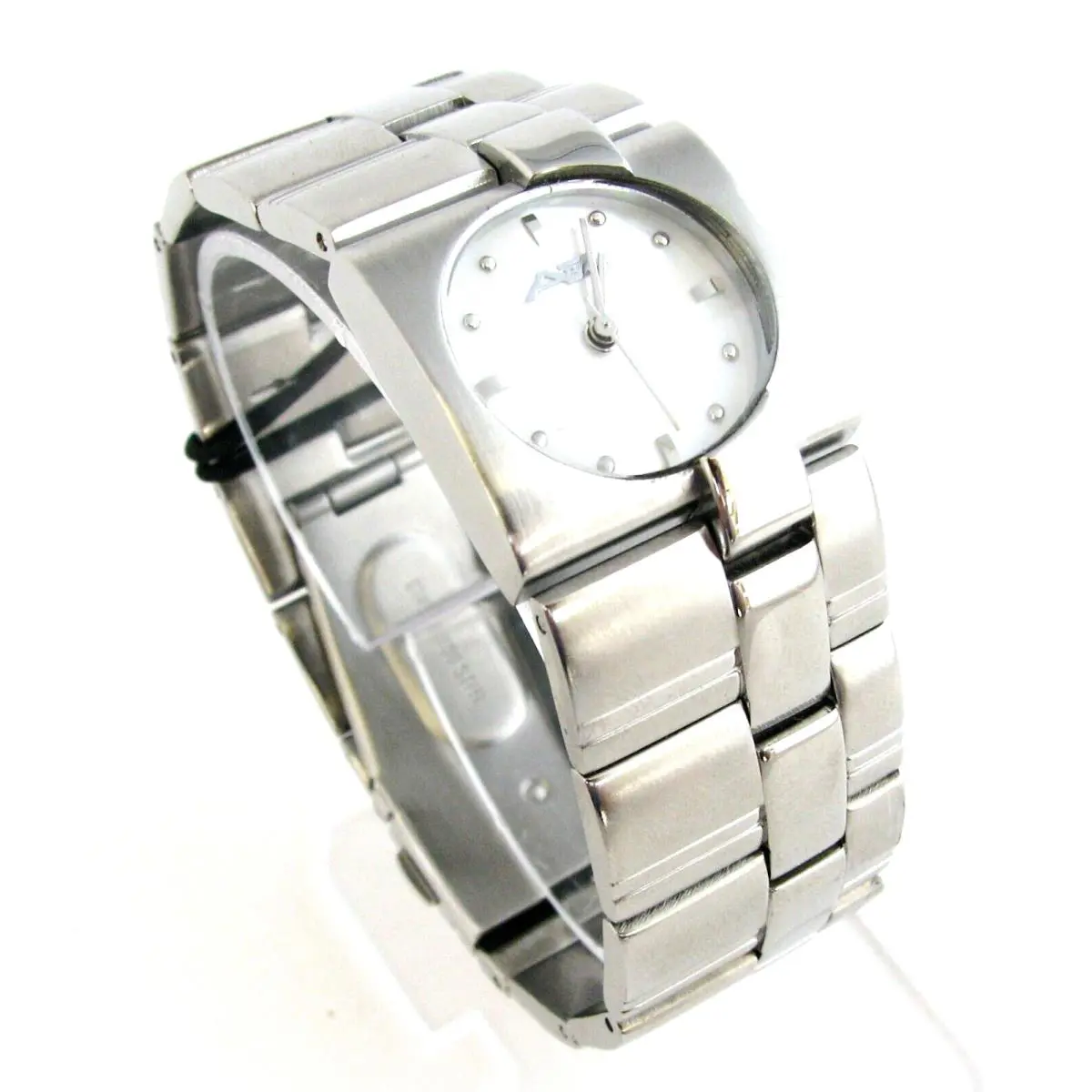A II Z Bytimex Silver Tone Stainless Steel Band White Mop Dial Watch V0V692 by Timex