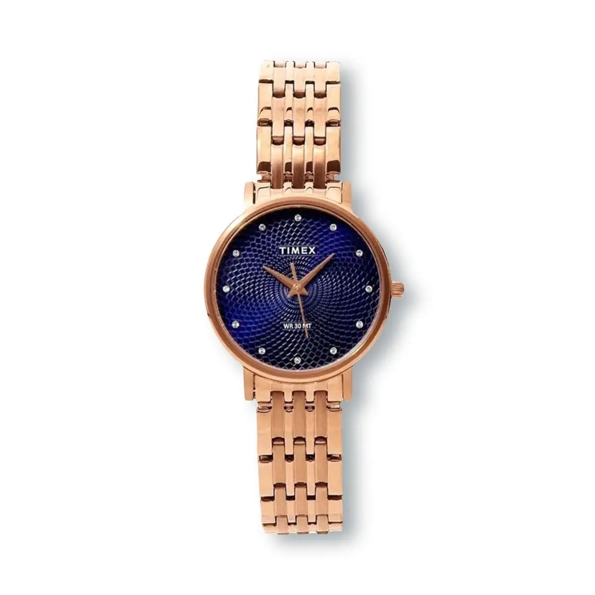 Timex TW2T38600 Classic Rose Gold-tone Blue Dial Dress Watch