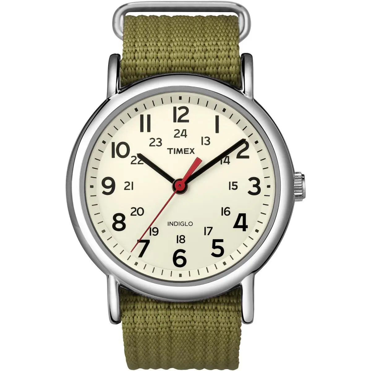 T2N651 Men`s Weekender Olive Green Nylon Strap Watch by Timex
