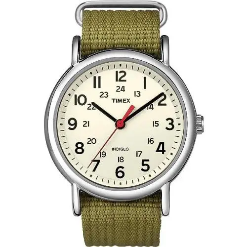 T2N651 Men`s Weekender Olive Green Nylon Strap Watch by Timex