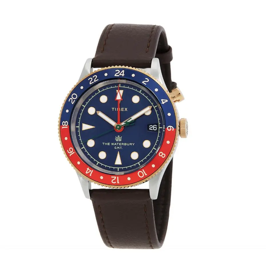 Timex Men`s Waterbury Gmt Quartz Blue Dial Watch - TW2U90500