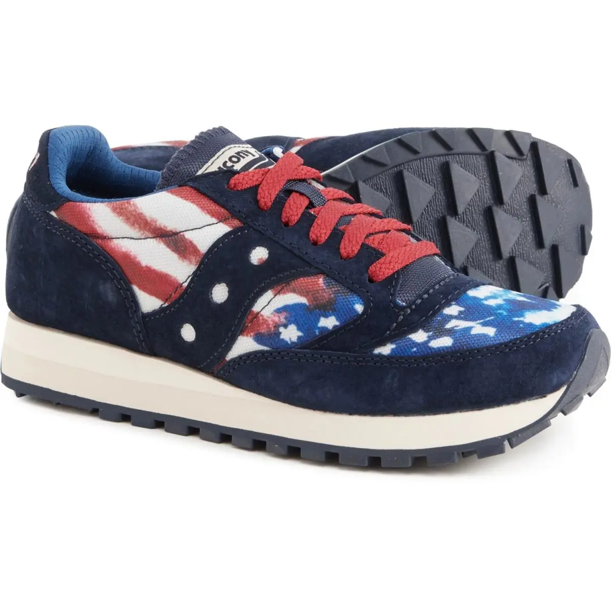 Saucony Women`s Jazz 81 `stars and Stripes Usa` S60613-76 Retro Shoes - Navay/Red