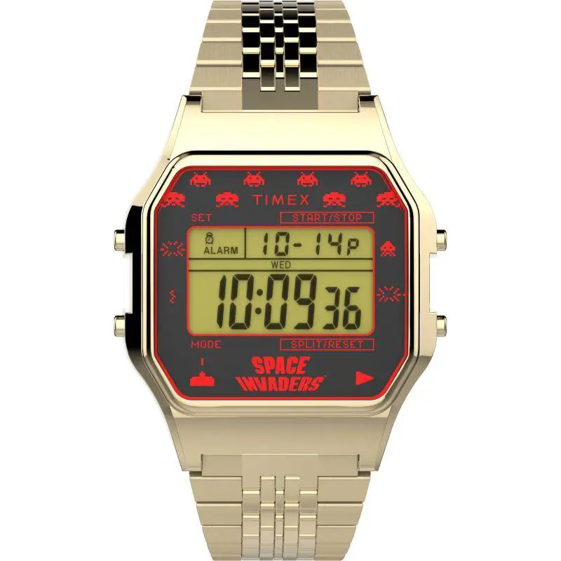 Timex Men`s Stainless Steel Timex 80 Space Invaders Digital Watch TW2V30100