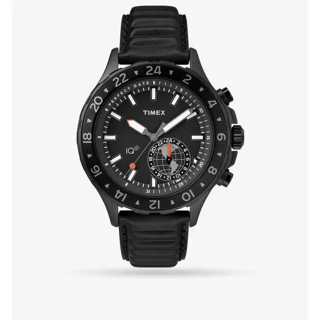 Timex Iq+ Move Men`s Leather Watch Black TW2R39900 F5