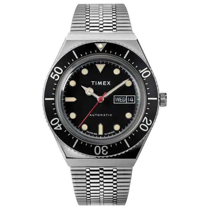 Timex TW2U78300ZV Automatic M79 Black Dial Stainless Silver Tone Men`s Watch
