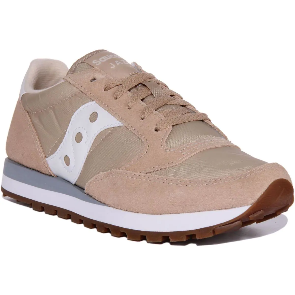 Saucony Jazz Lace Up 80s Retro Mens Sneakers In White Grey US 7 - 13 - WHITE GREY