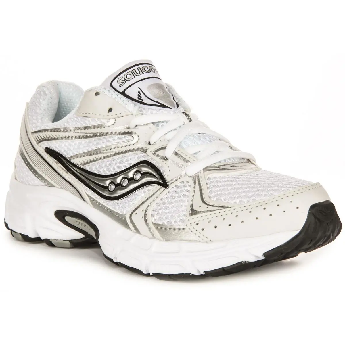 Saucony Ride Millennium Metalic Details Y2K Mens Trainer White Silver US 7 - 13 - WHITSILVER