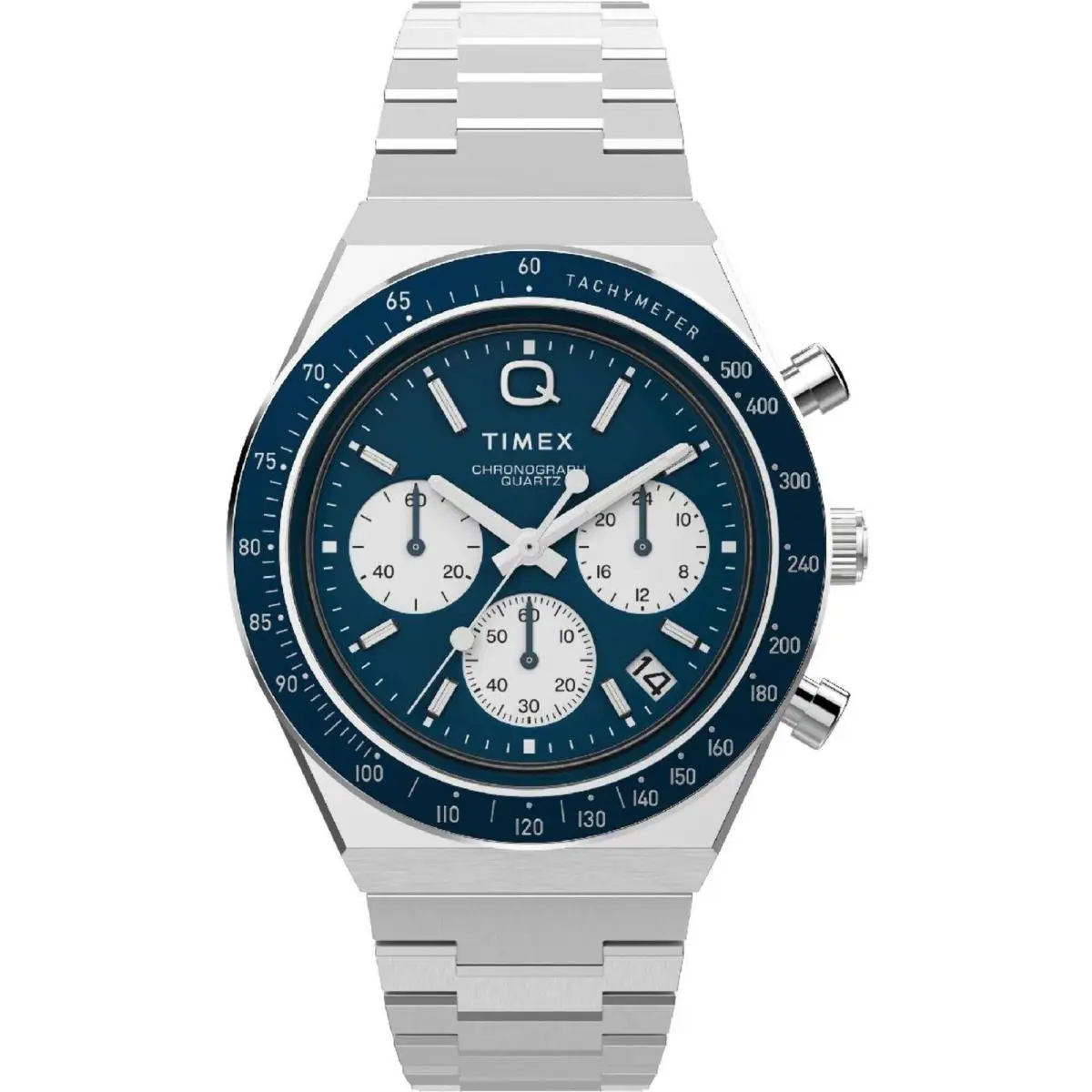 Timex TW2W51600 Men`s Q Chronograph Stainless Steel Bracelet Watch