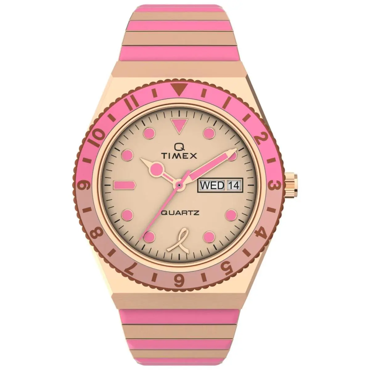Timex Q x Bcrf 36mm Pink SS Women`s Watch