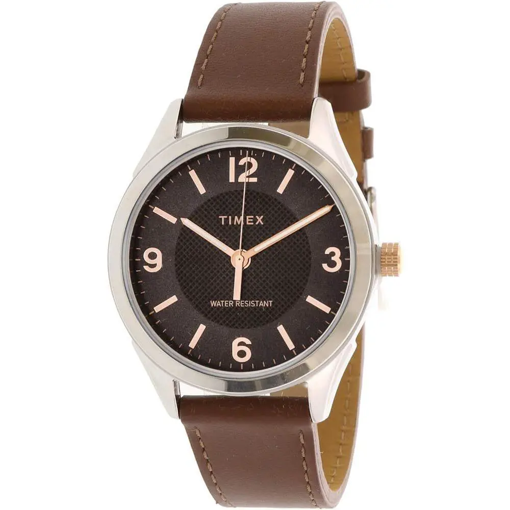 Timex Tw2t66800 Men`s Brown Leather Briarwood Quartz Analog Watch