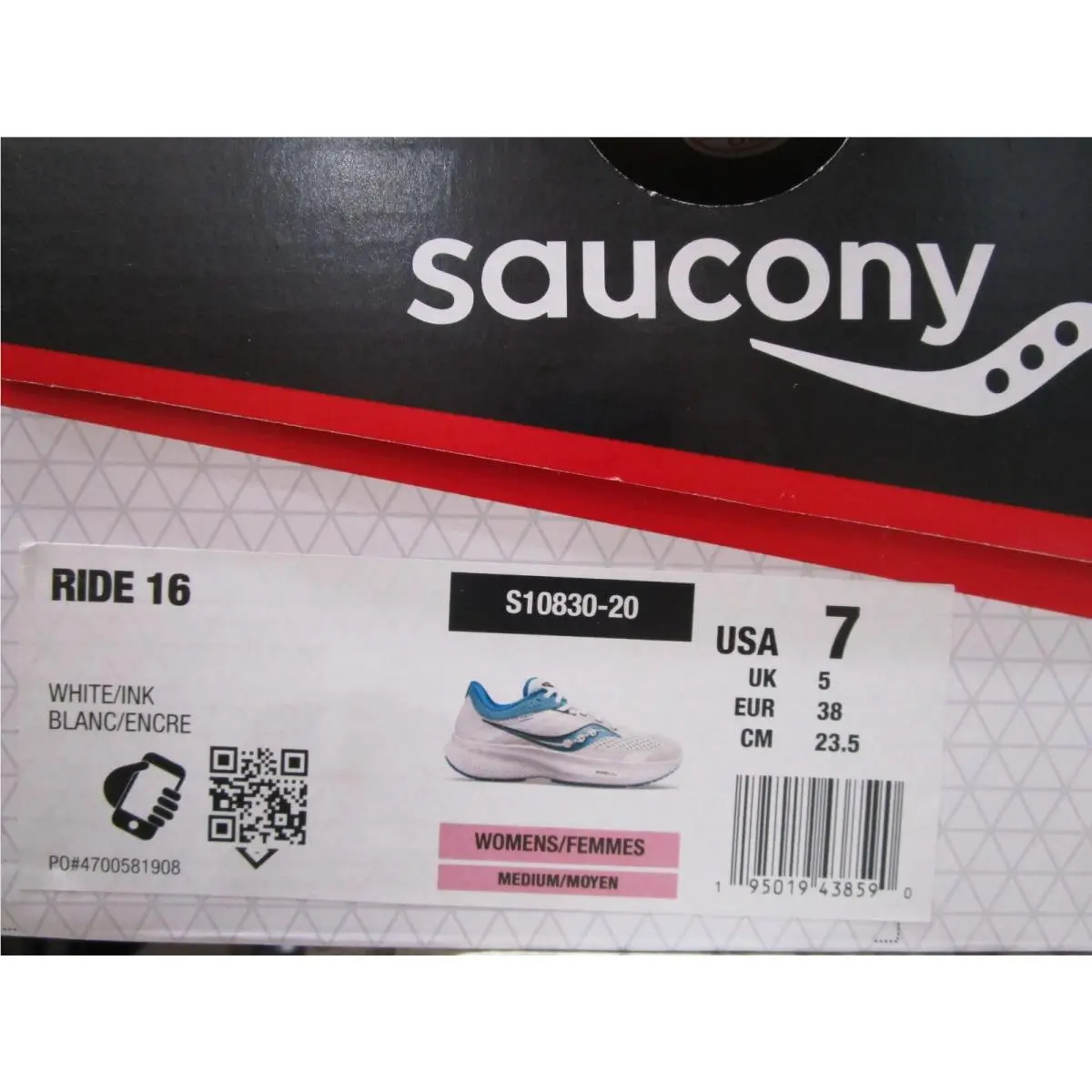 Saucony shoes - Saucony Ride - Ride - S10830-14 - White/Ink 5