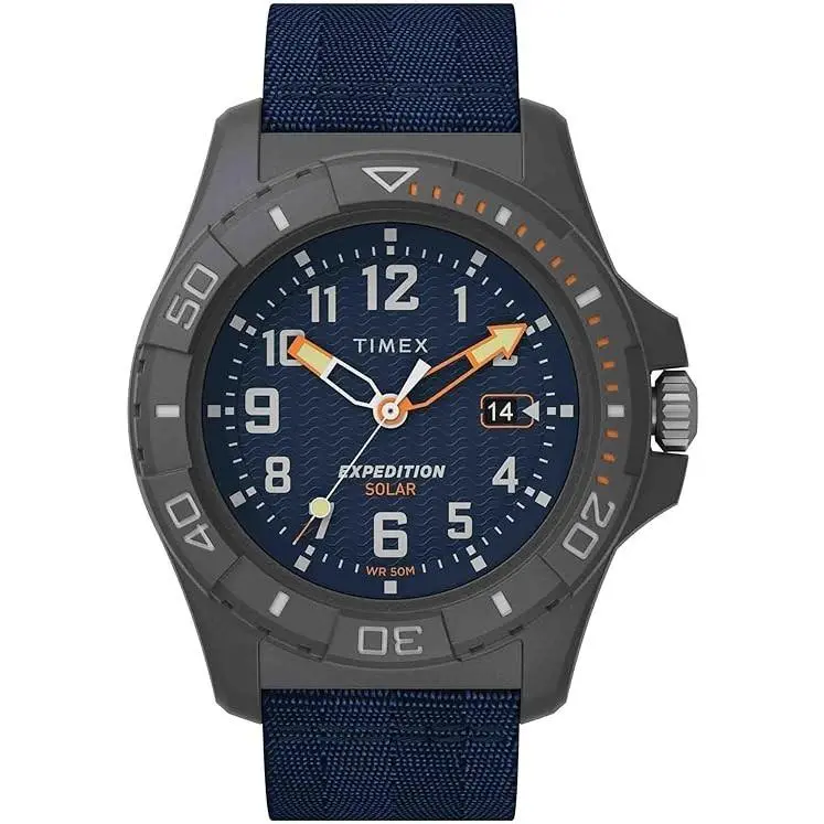 Timex Men`s Watch Expedition North Freedive Ocean Blue Fabric Strap TW2V40300JR - Dial: Blue, Band: Blue