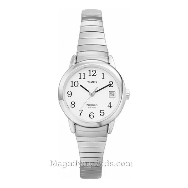 Ladies Indiglo Silver Tone Watch with Date Light Up Illuminated Glow Night by Timex