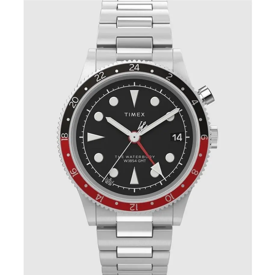 Waterbury Traditional Gmt 39mm SS Bracelet Watch TW2W22700VQ by Timex