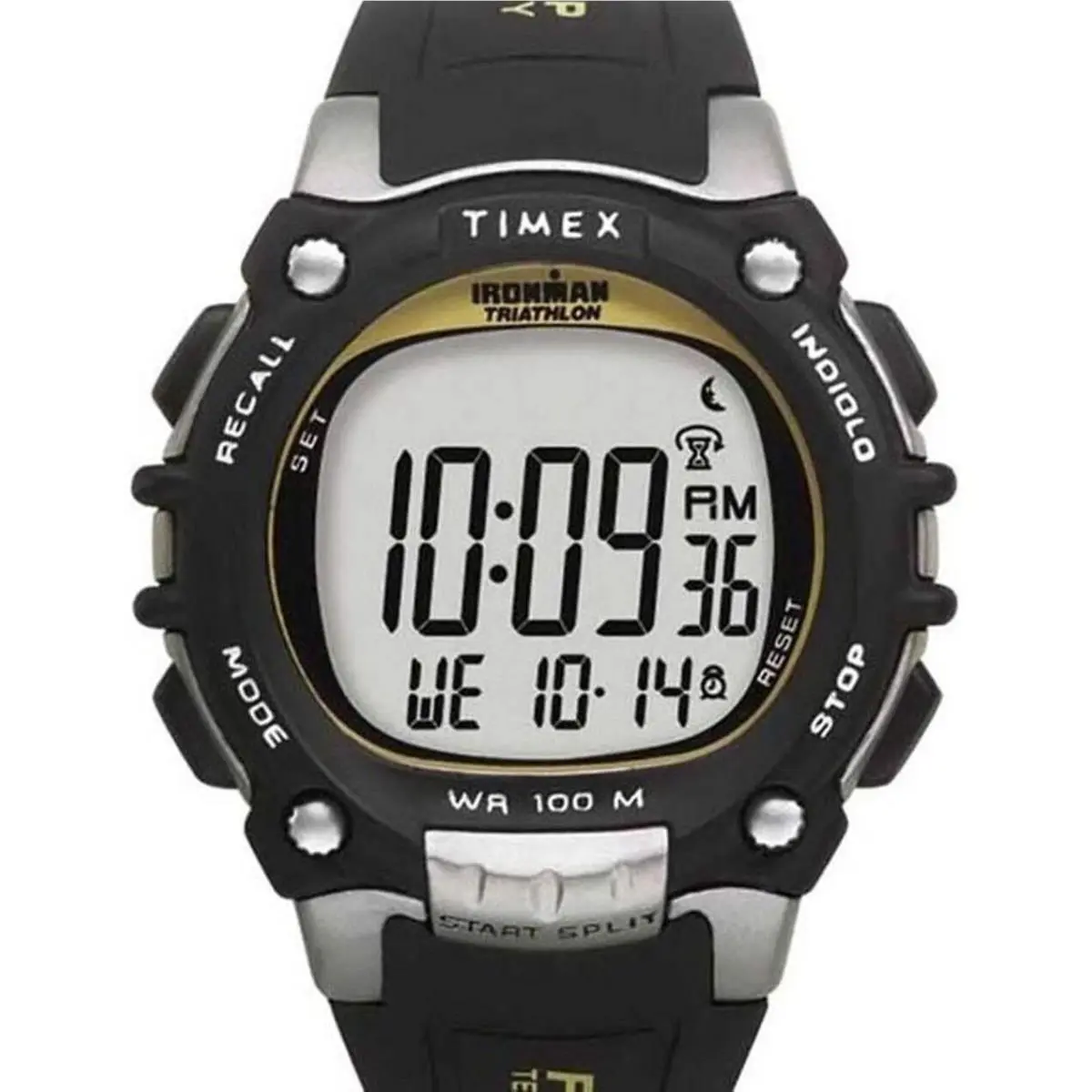 Timex T5E2319J Men`s Ironman Classic 100 Black Resin Digital Watch T5E231 - Black, Dial: Gray, Band: Black