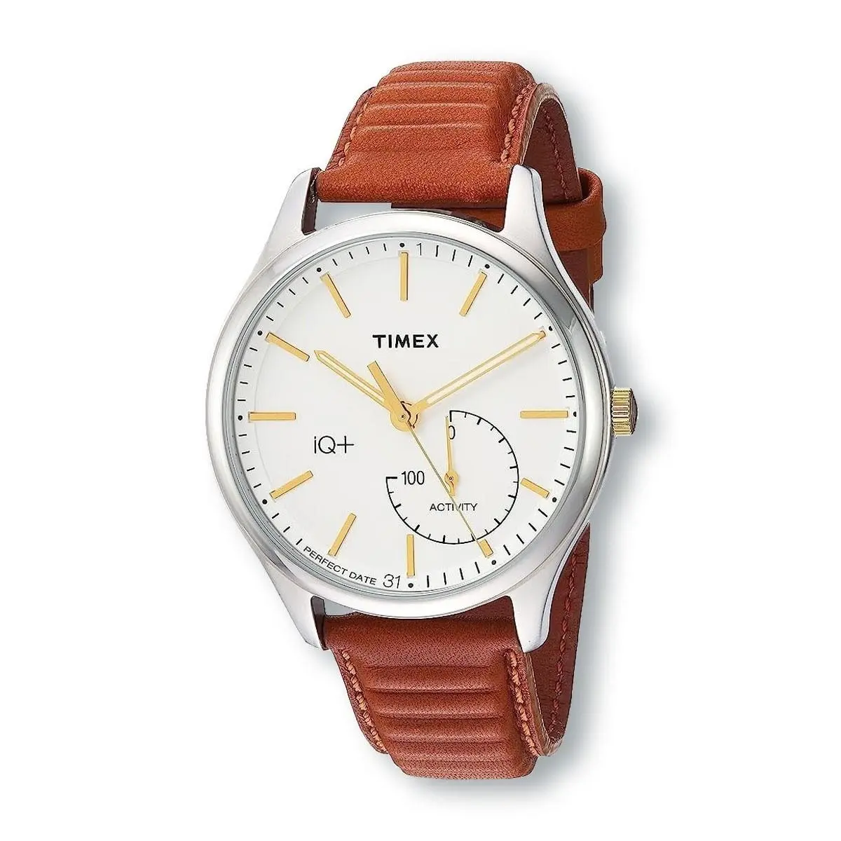 Timex TW2P94700 Iq+ Move Activity Tracker Caramel Brown Leather Strap Watch