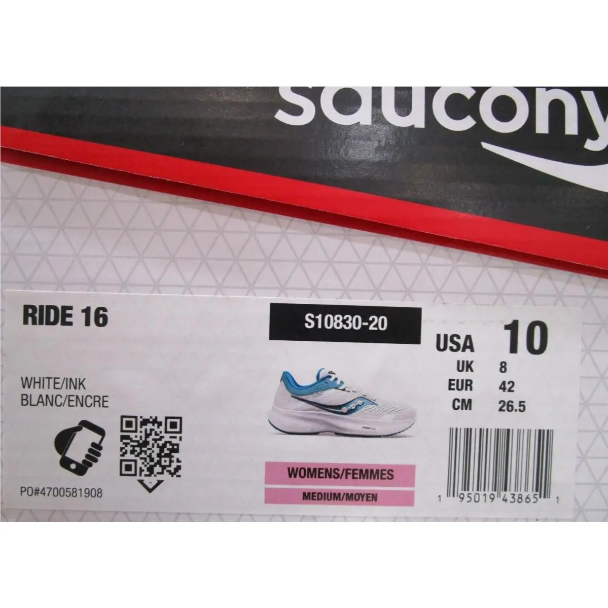 Saucony shoes - Saucony Ride - Ride - S10830-05 - White/Ink 5