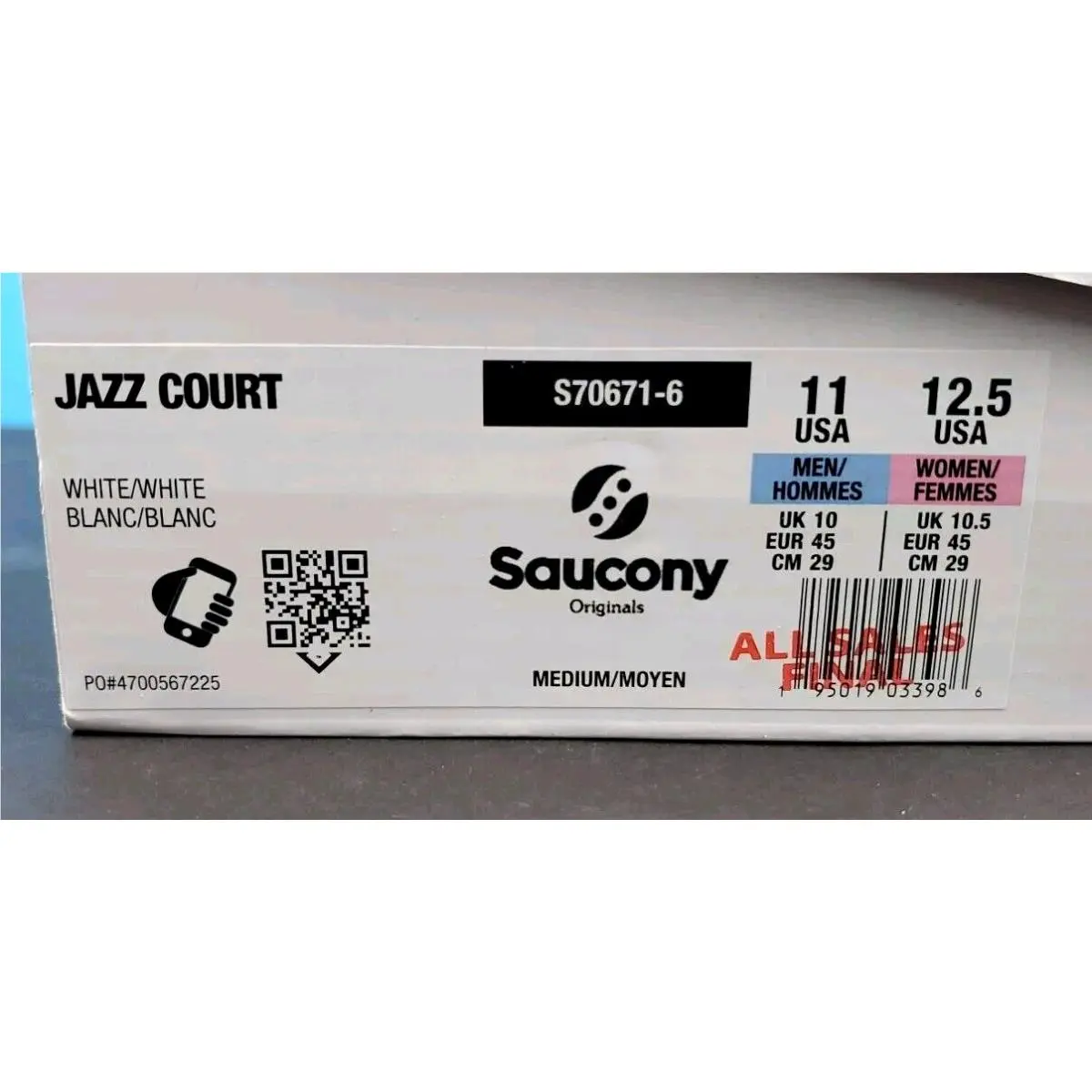 Saucony shoes - Saucony Jazz Court - Jazz Court - S70671-6 - White (UPC: 0195019033986) 8