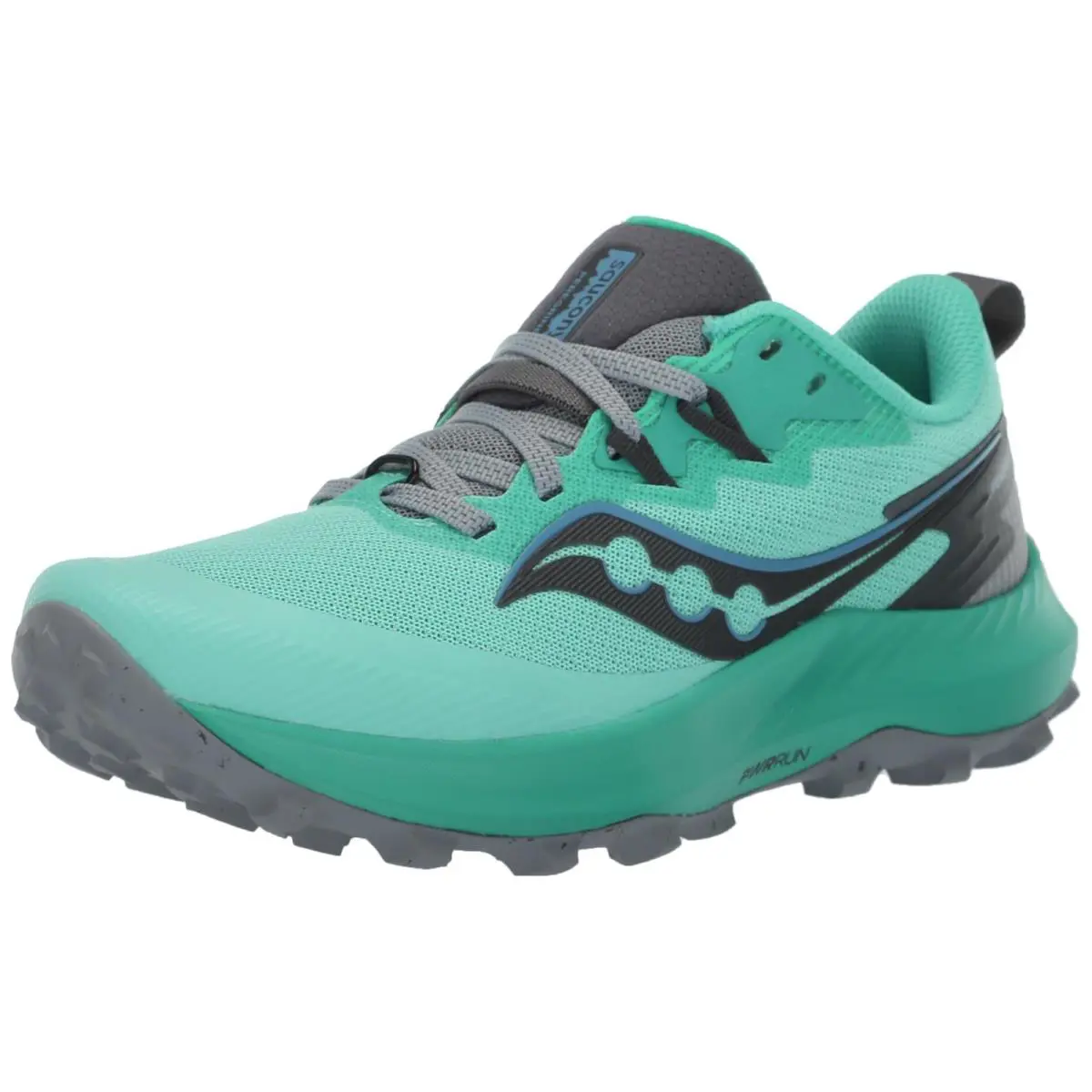 Saucony Women`s Peregrine 14 Sneaker Mint/shadow 5 - Mint/Shadow