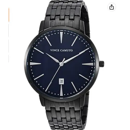 VC/1074NVTI Black Stainless Steel Dress Men`s Watch by Vince Camuto