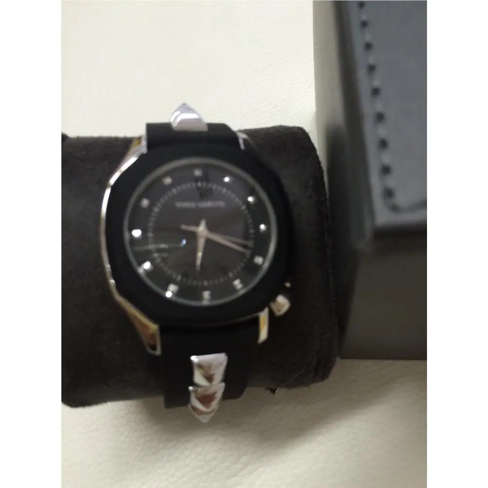 Vince Blk & Camuto Blk Silver Studded Strap Ladies Watch VC/5107BKBK by Vince Camuto