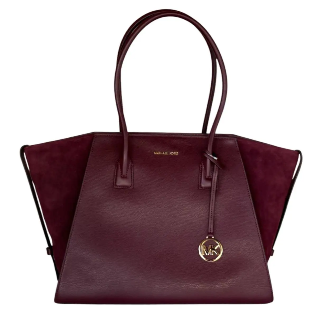 Michael Kors Avril Extra-large Top Zip Tote Shoulder Leather Bag Oxblood