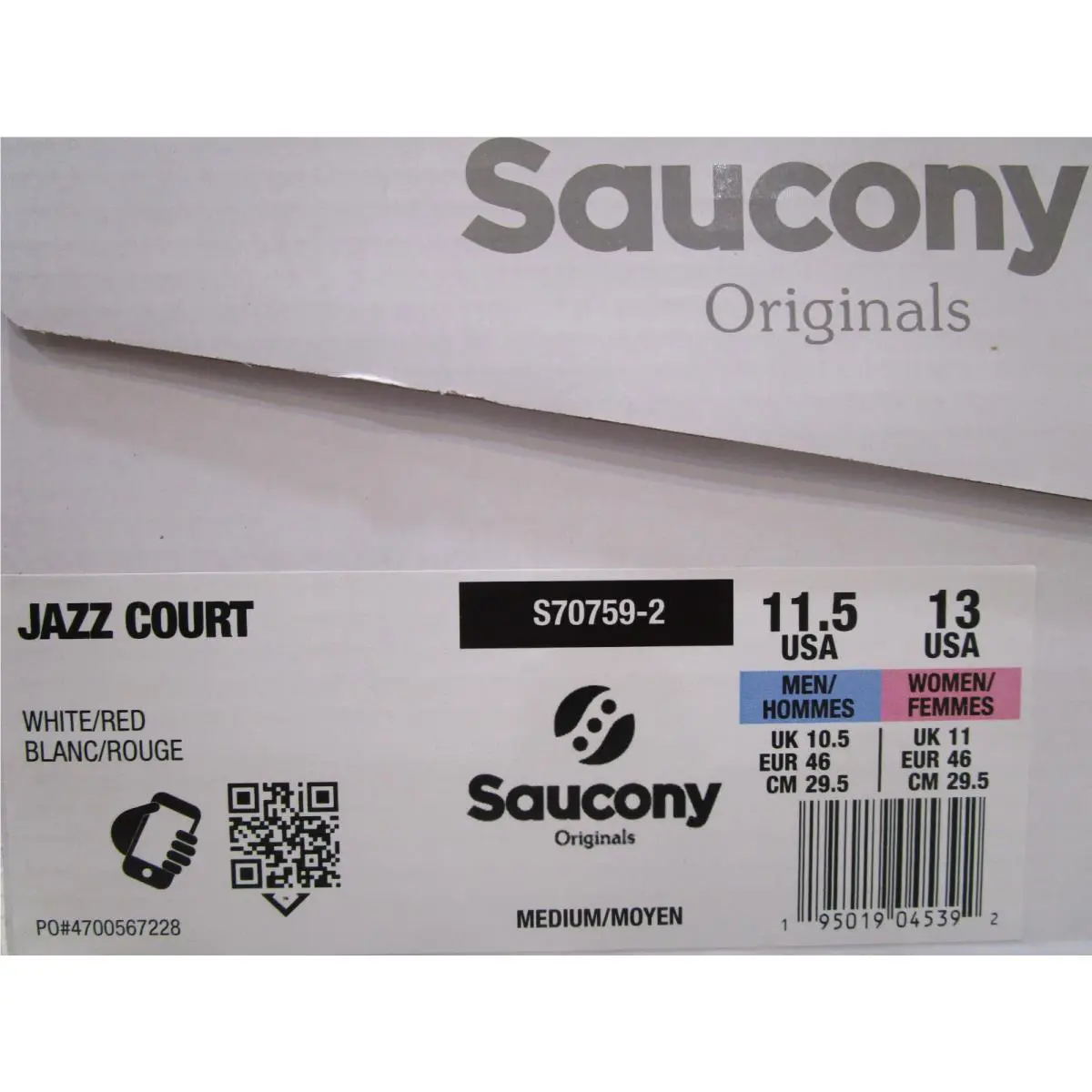 Saucony shoes - Saucony Jazz Court - Jazz Court - S70759-2 - White/Red 4