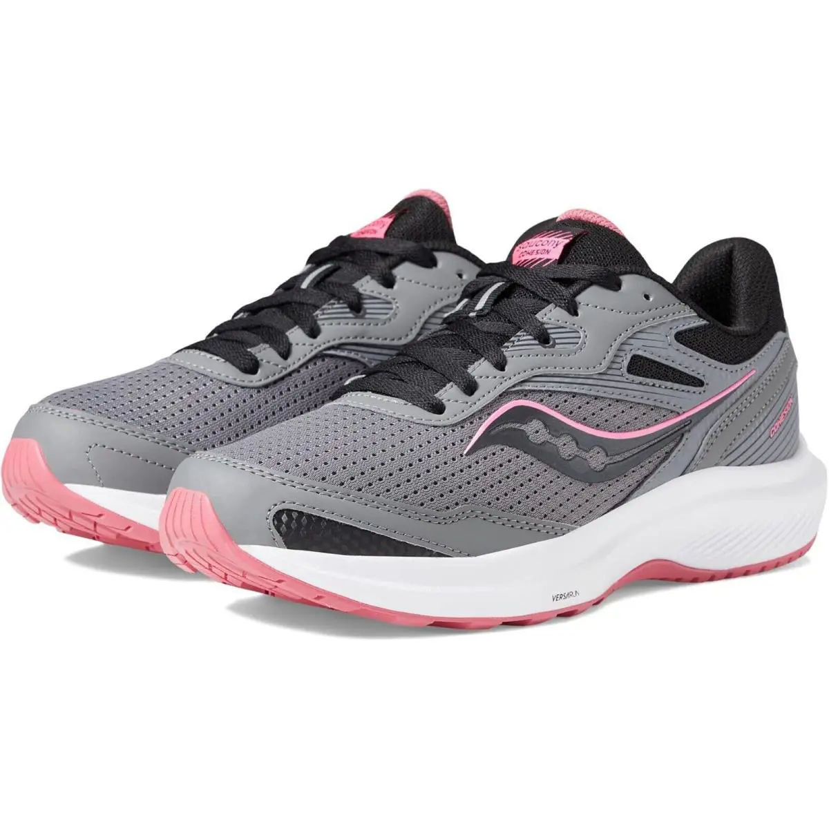 Saucony Z2406 Charcoal/petal Cohesion 16 Women`s Running Shoes Size 12 W - Grey