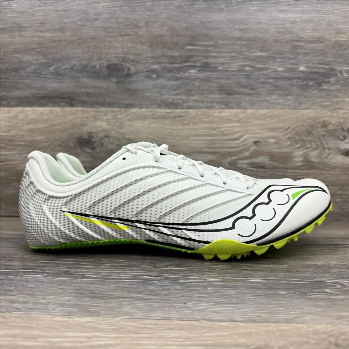 Saucony Spitfire 5 Track Spikes White Sprinting Shoes Cleats Mens Size 14