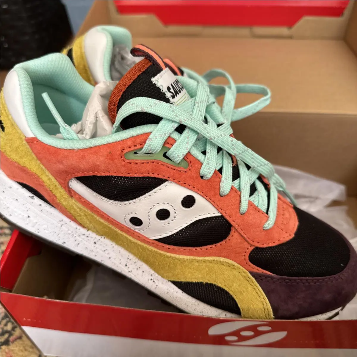 Saucony shoes - Saucony Shadow 6000 - Shadow - S70745-1 - Coral/mustard 5