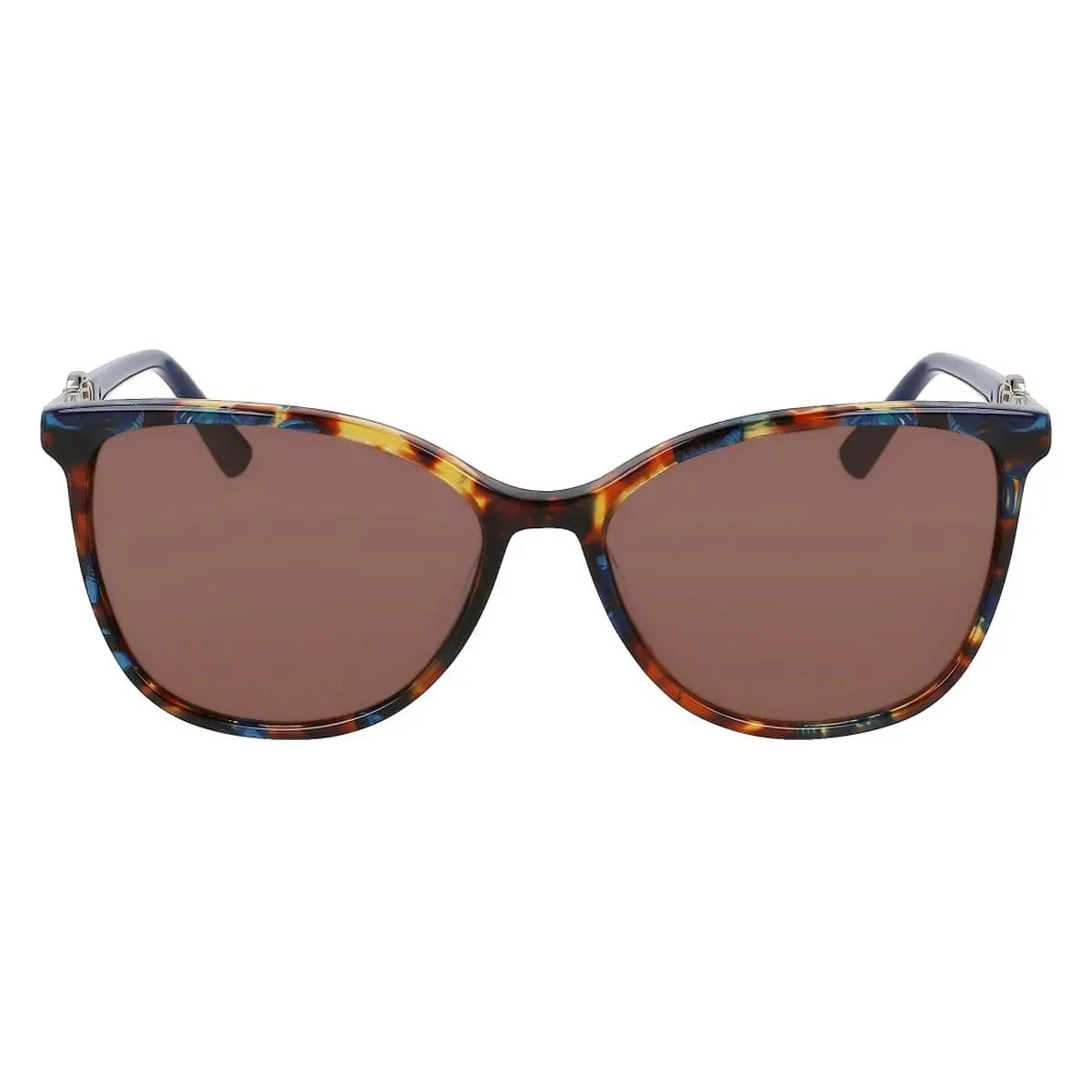 Anne Klein AK7087 Sunglasses Women Blue Tortoise Cat Eye 56mm