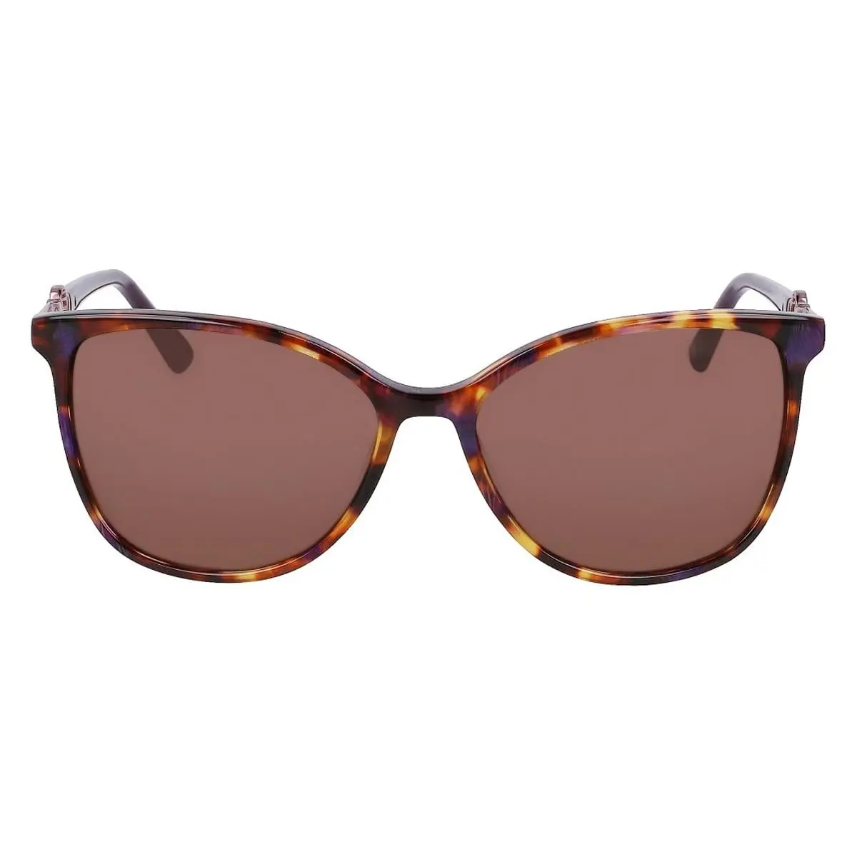 Anne Klein AK7087 Sunglasses Women Plum Tortoise Cat Eye 56mm