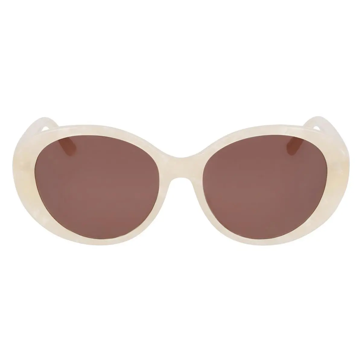 Anne Klein AK7090 Sunglasses Women Ivory Pearl Oval 54mm