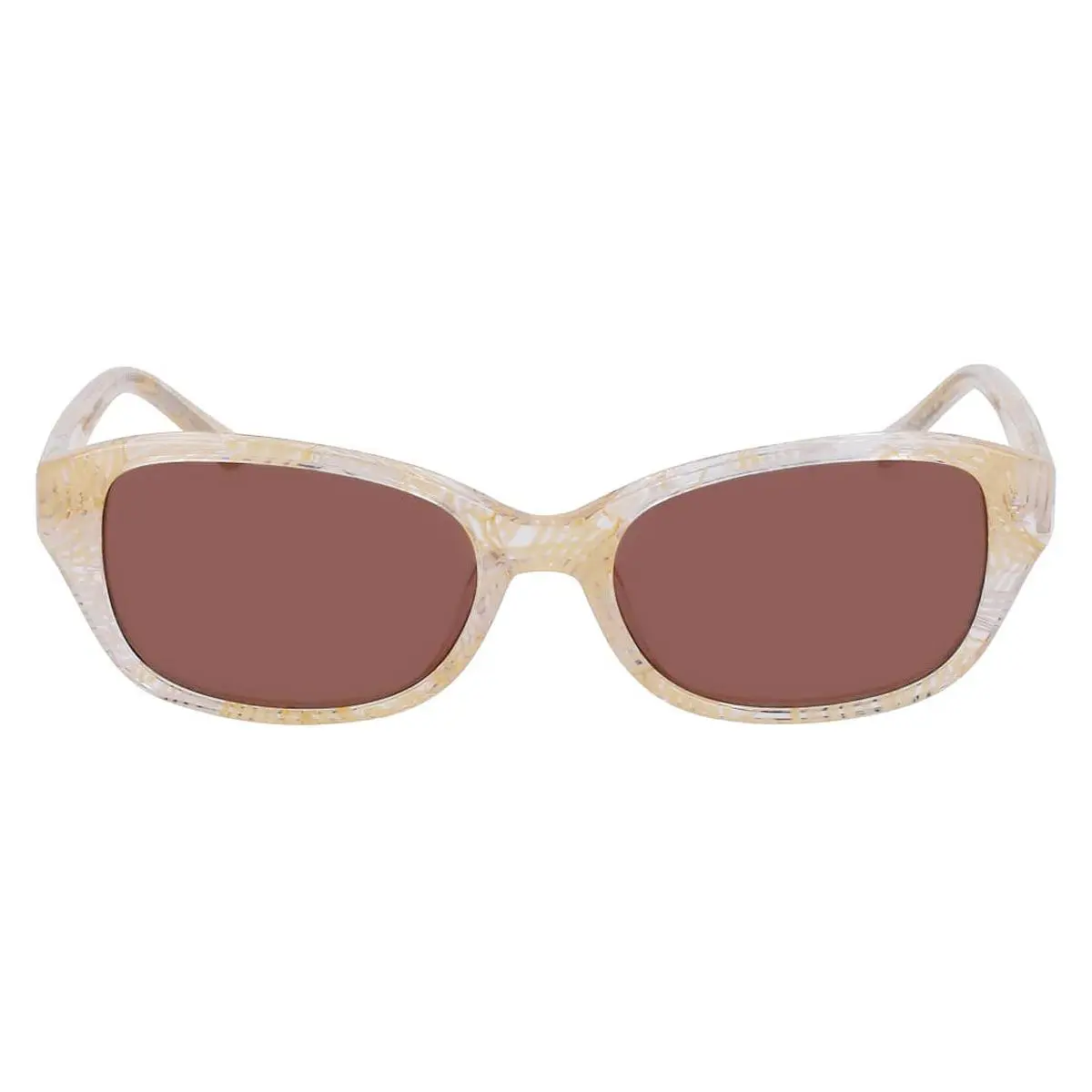 Anne Klein AK7100 Sunglasses Women Ivory Plaid 53mm