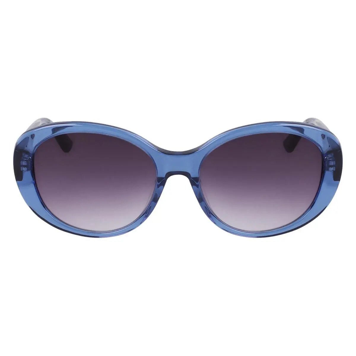 Anne Klein AK7081 Sunglasses Women Blue Crystal Oval 55mm