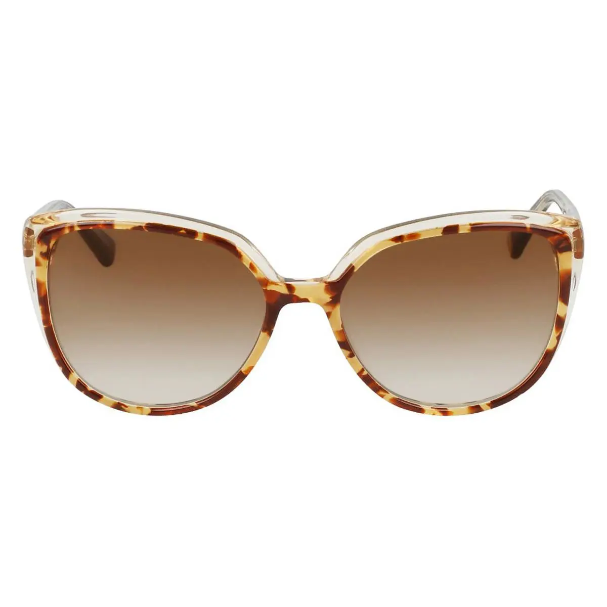 Anne Klein AK7077 Sunglasses Women Mocha Tortoise Cat Eye 54