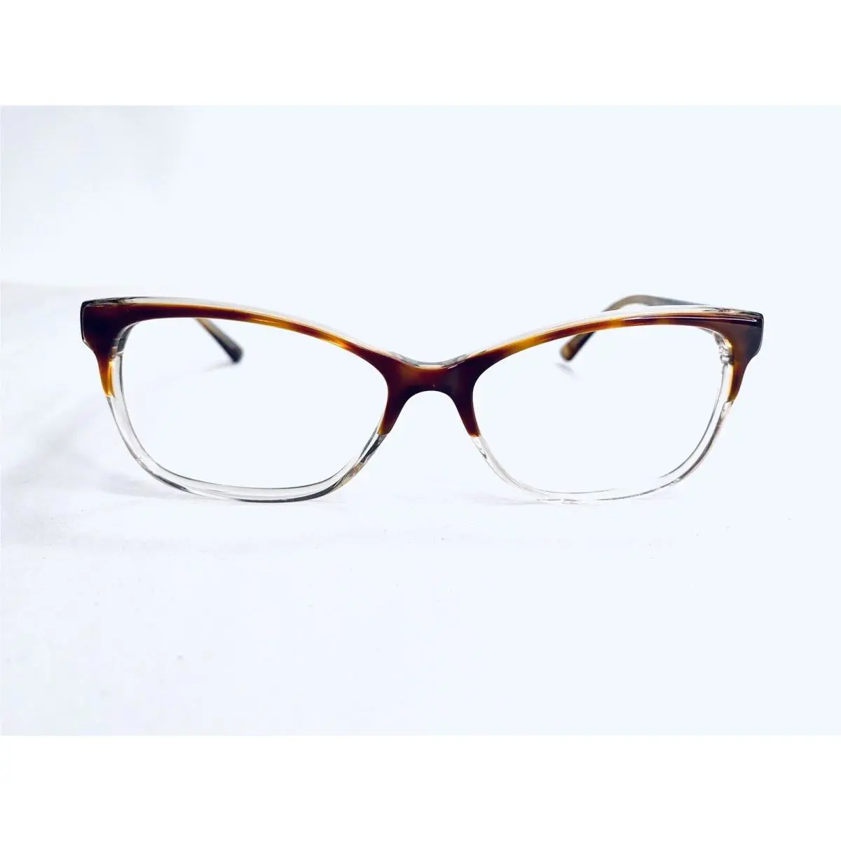 Anne Klein Brown Tortoise Clear Cat Eye Glasses AK5068 215 53 15 135