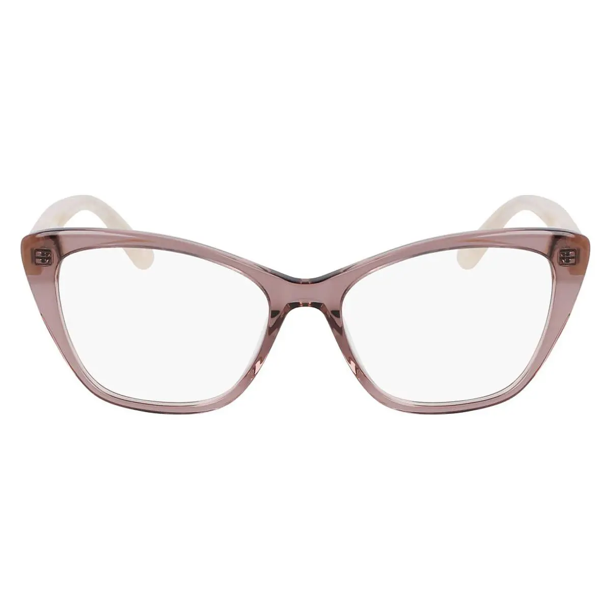 Anne Klein AK5107 Eyeglasses Women Mocha Crystal Cat Eye 53mm