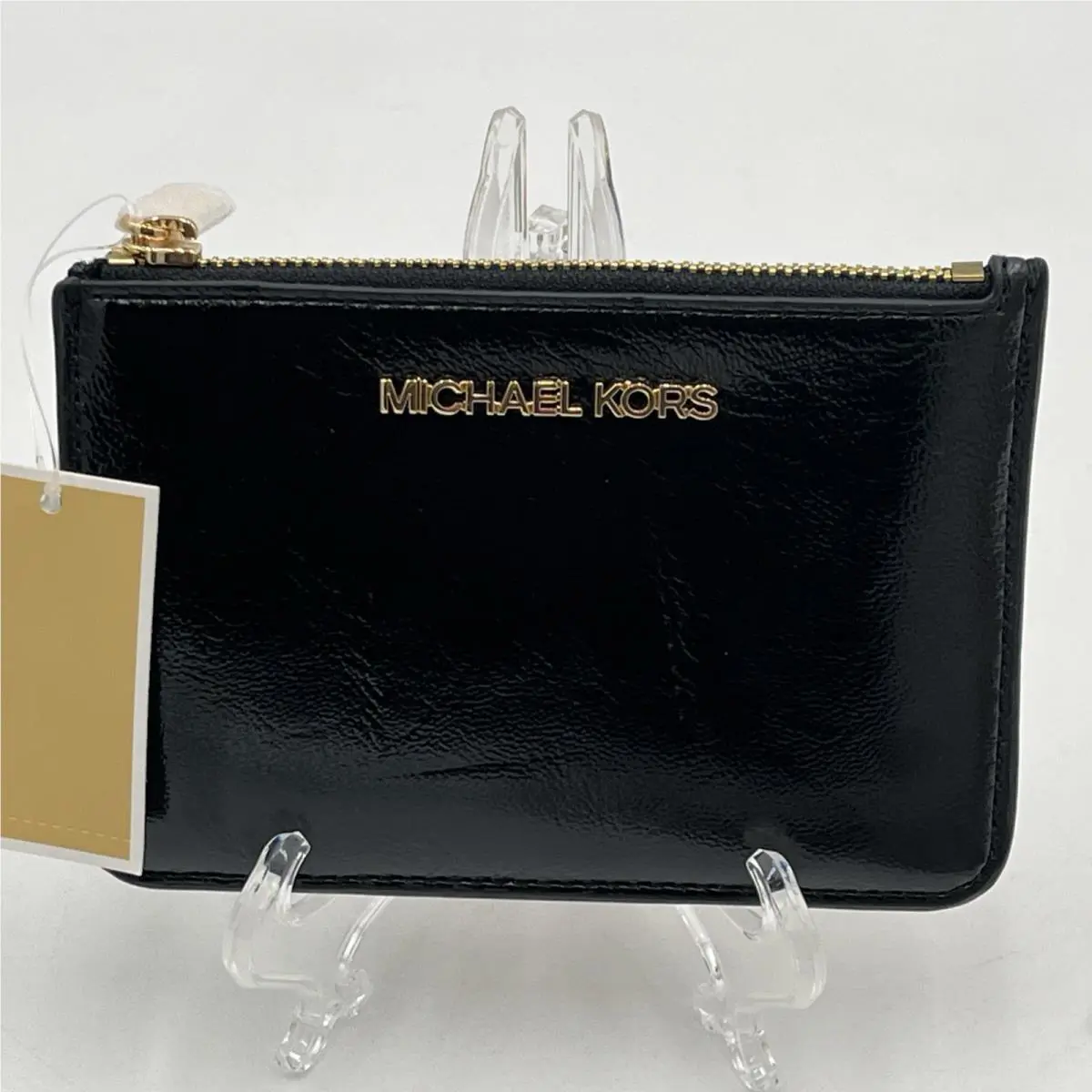 Michael Kors Jet Set Travel SM Coin ID Key Holder Wallet Patent Crimson