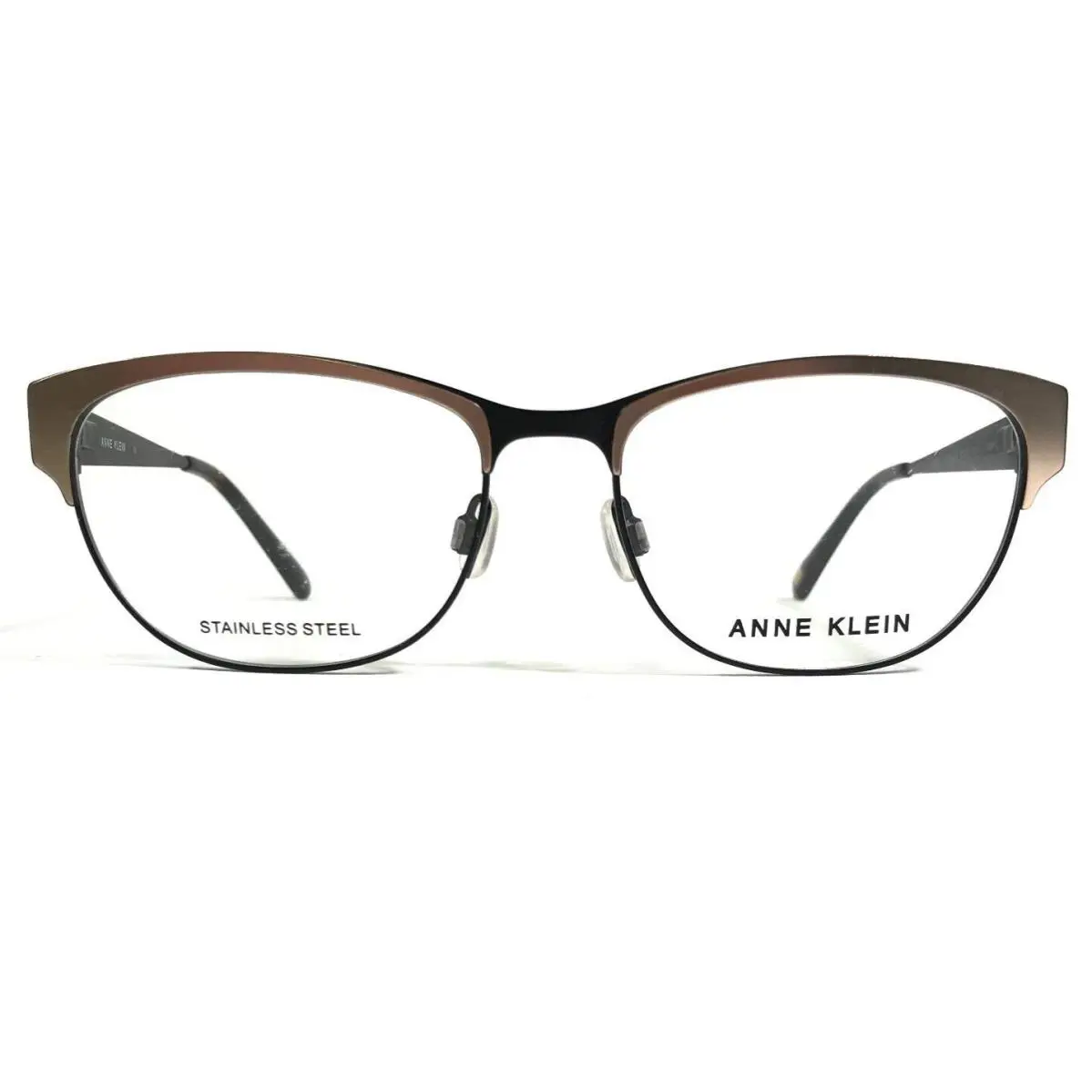 Anne Klein Eyeglasses Frames AK5071 001 Black Gold Round Full Rim 51-16-135