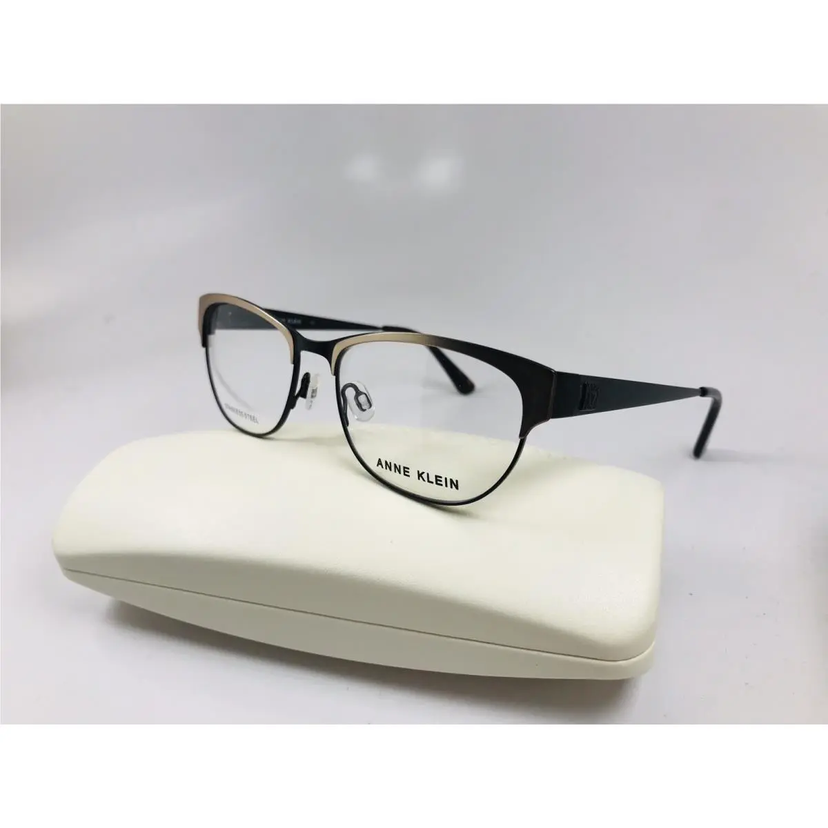 Anne Klein AK5071 001 Black Gold Eyeglasses 51mm with Case
