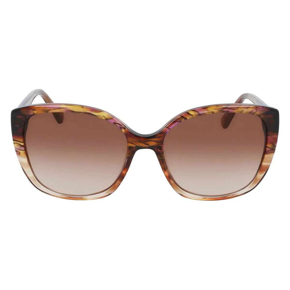 Anne Klein AK7071 Sunglasses Plum Animal Brown Gradient 54