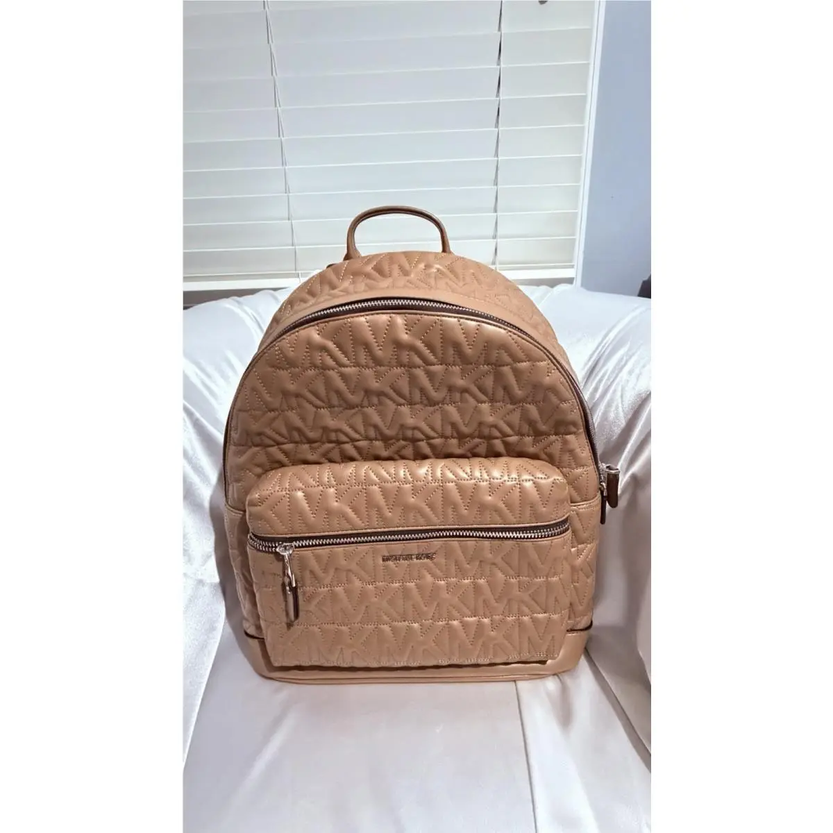 Michael Kors Men’s Signature Hudson Large Dome Backpack Shoulder Bag Brown Husk